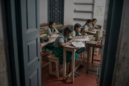 Flickskolan Kasba Modern Institution for Girls i Calcutta.