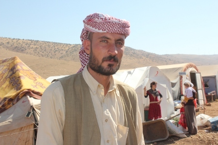 Kawal Hassan, internflykting från den numera IS-kontrollerade byn Tel Azer, vill liksom många andra yazidier att Sinjar-distriktet får internationellt beskydd i framtiden.