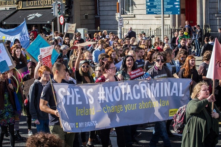 Manifestation för rätten till abort 26 september 2015 i Irlands huvudstad Dublin.