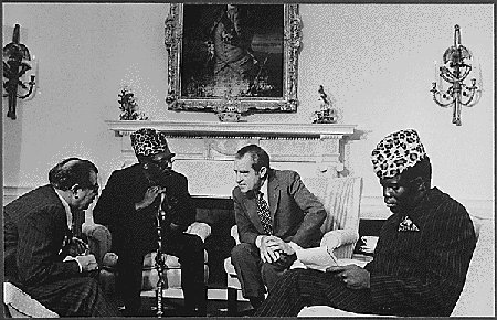Joseph Mobutu besöker USA:s president Richard Nixon 1973.