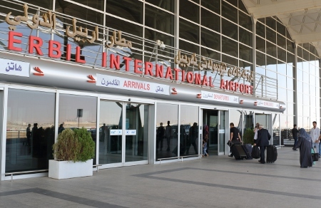 KRG:s flygplatser i Erbil (bilden) och Sulimaniya stängdes ner för internationell civil flygtrafik den 29 september. 