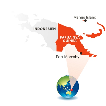 Ön Nya Guinea är delad mellan Indonesien, som 1969 införlivade Västpapua (tidigare Nederländska Nya Guinea), och Papua Nya Guinea som blev självständigt 1975.