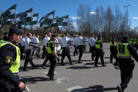 NMR marscherar i Falun 1 maj 2017.