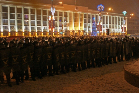 Minsk på kvällen den 19 december 2010.