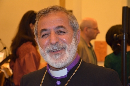 Korbiskop Suleyman Wannes från den syrisk-ortodoxa kyrkan var den enda representanten för ett trossamfund vid seminariet i Riksdagen.