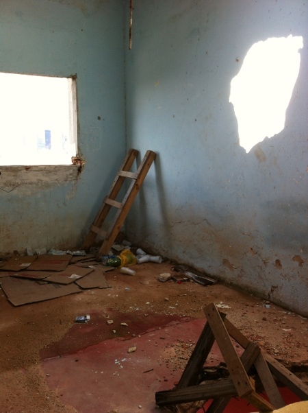 Ett av alla hus som demolerats i favelan Morro da Providência.