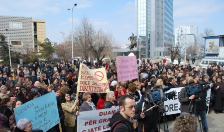 Demonstrationen 8 mars förra året.