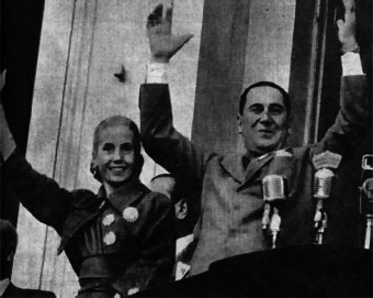 Eva och Juan Perón.