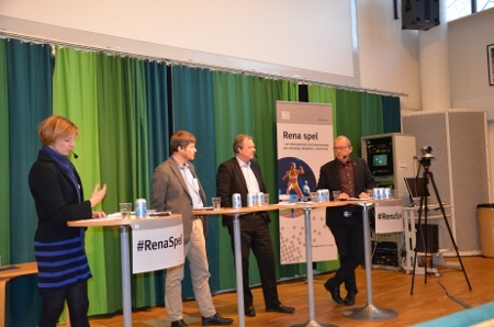 Loa Brynjulfsdottir, Johan Strid, Karl-Erik Nilsson och Johan Lindholm vid seminariet 17 januari.