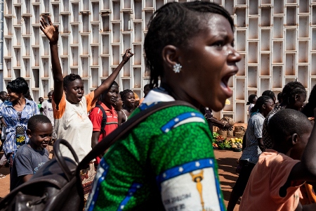 En fredlig protest i Bangui den 22 november sedan domaren Bria, en symbol för fred och rättvisa, mördats av Seleka.