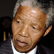 Nelson Mandela på Haga Slott i Sverige, 3 mars 1990. 