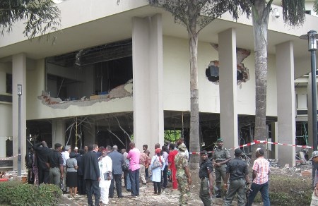 Boko Harams attack mot FN:s högkvarter i Abuja den 26 augusti 2011 då 23 personer dödades och 81 personer skadades.