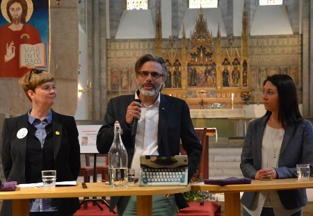 Madelaine Seidlitz, Christer Mattsson och Maria Ferm vid onsdagens seminarium.