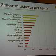 Trots att mänskliga rättigheter är det område bankerna behandlar mest i sina riktlinjer når resultatet inte ens till 50 procent. 