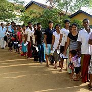 Köer utanför vallokal i Tangalla, 20 mil från Sri Lankas huvuvudstad Colombo. Den 8 januari hölls presidentval i Sri Lanka.