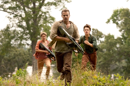 Shailene Woodley, Theo James and Ansel Elgort.