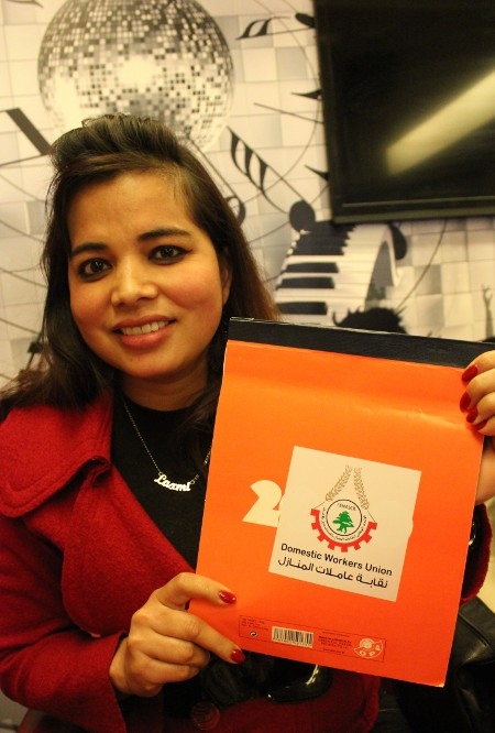 Laxmi Chhetri från Nepal är en av cirka 400 medlemmar i arabvärldens första fackförening för utländska hembiträden som grundades i Libanon i januari.