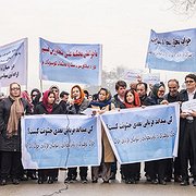 Demonstration i Afghanistans huvudstad Kabul i mars mot sexuella trakasserier mot kvinnor och flickor.