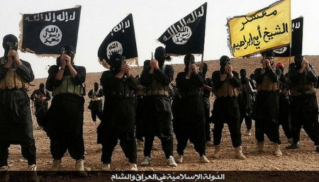Soldater från Islamiska staten, IS, i Anbar-provinsen i Irak.