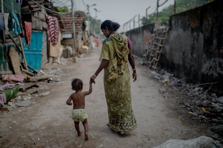 Fattigdomen i Calcutta är utbredd.