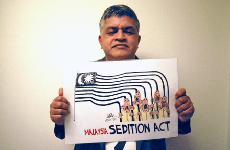 Bara några timmar innan releasen av hans seriealbum ”Cartoon-O-Phobia, grips Zunar av malaysisk polis. Ingen, förutom han själv och publicisten kände då till innehållet i boken.