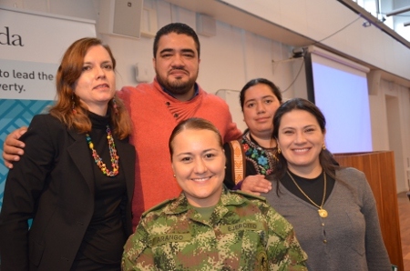 Emma Nilenfors (moderator), Carlos Ariel Soto, Paula Alejandra Arango, Genith Quitiaquez och Jenny Piedad Neme.