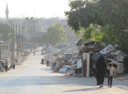 Gata i den syriska staden Aleppo i augusti 2014.