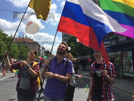 Peter Voskresenskii, aktivist från Moskva, var glad över att uppleva frihetskänslan i Vilnius. 