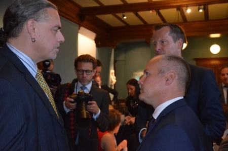 Humanisternas ordförande Christer Sturmark, inrikesminister Anders Ygeman (S) och justitie- och migrationsminister Morgan Johansson (S).