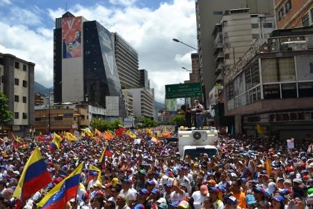 Oppositionens demonstration i Caracas den 1 september.