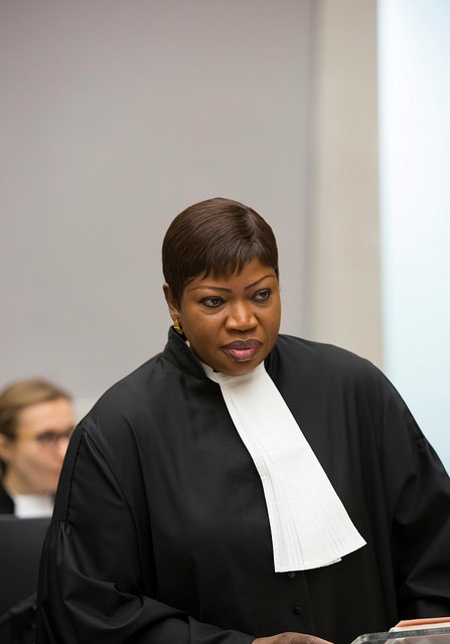 Chefsåklagare Fatou Bensouda när rättegången mot Dominic Ongwen inleddes den 6 december.