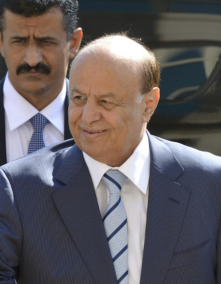 President  Abd Rabu Mansur Hadi stöds av Saudiarabien.