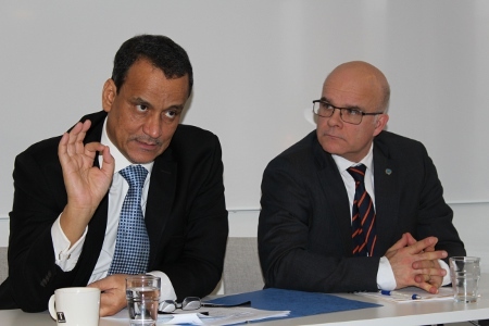 Den 7 december ordnade Svenska FN-förbundet ett seminarium i Stockholm där Ismail Ould Cheikh Ahmed samtalade med Alexander Gabelic, ordförande i Svenska FN-förbundet. 