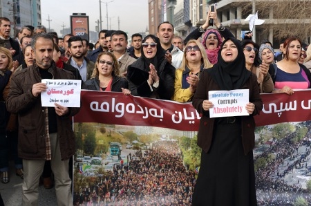 Sedan i september har demonstrationstågen gått längs med Sulimaniyas gator en eller två gånger i veckan.