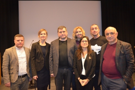 Victor Gotisan, Joanna Kurosz (Civil Rights Defenders), Andrej Bastunets, Oksana Romaniuk, Arzu Geybullayeva, Volodymyr Prytula och Boris Navasardian.