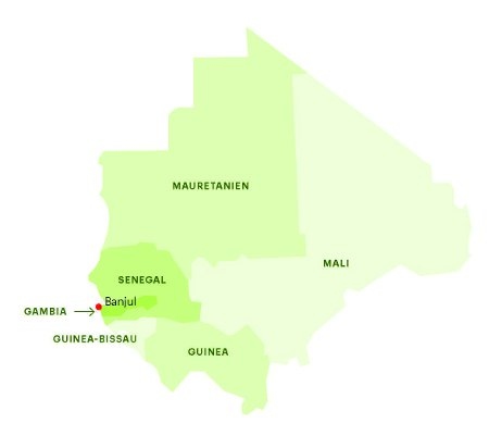 Gambia ligger insprängt i Senegal.