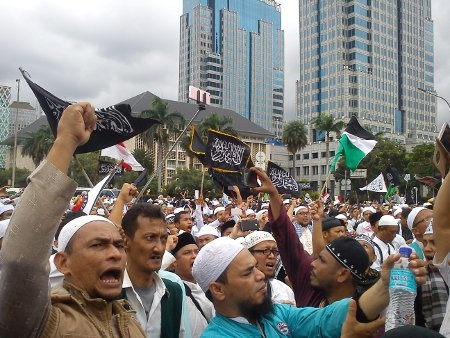 Demonstration i Jakarta 31 mars 2017 med krav på att guvernören ska straffas. 