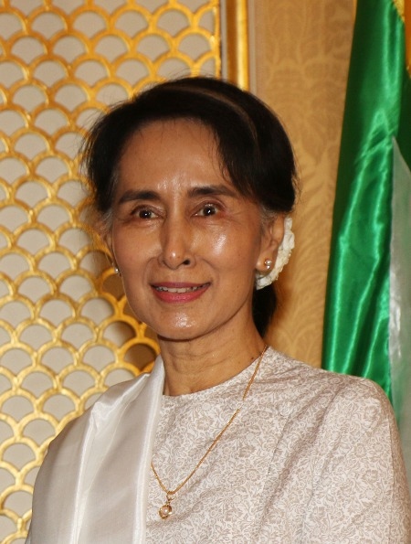Aung San Suu Kyi vid ett besök i London år 2016.