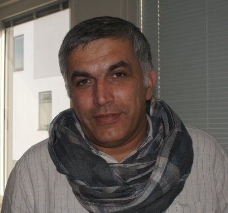 Nabeel Rajab besöker svenska Amnesty i september 2014.