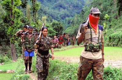 Maoistiska gerillasoldater under upproret 1996-2006. 