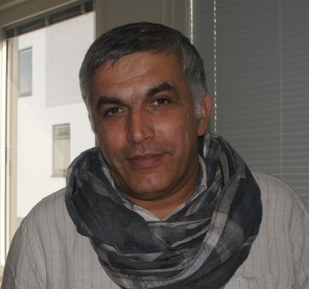 Nabeel Rajab besöker svenska Amnesty i september 2014. 