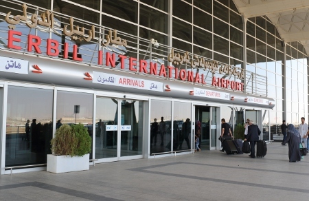 KRG:s flygplatser i Erbil (bilden) och Sulimaniya stängdes ner för internationell civil flygtrafik den 29 september.