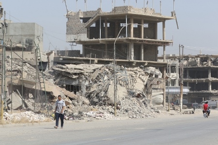 Västra Mosul ligger till stor del i ruiner.