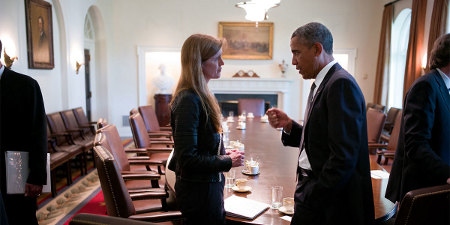 Samantha Power och Barack Obama i ”The Final Year”.