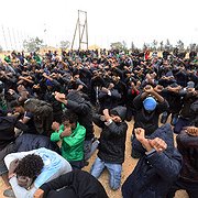Migranter protesterar i ett läger i Gharyan i Libyen den 2 februari 2018 med krav på att få komma till Europa. Migranter protesterar i ett läger i Gharyan i Libyen den 2 februari 2018 med krav på att få komma till Europa.