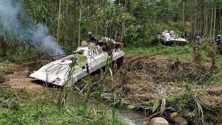 Monusco-soldater på patrull i Norra Kivu-provinsen i april 2018. 