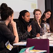  Mina Dennert (journalist och grundare av #jagärhär), Bilan Osman (journalist) och Elin Sundin (ordförande för FATTA) och Ailin Moaf Mirlashari, aktivist och grundare av Streetgäris.