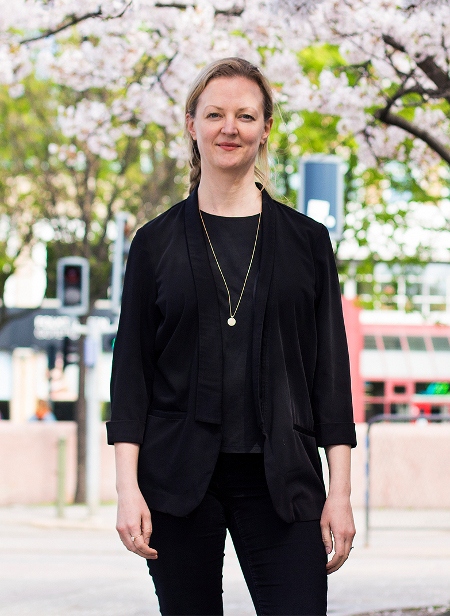 Amanda Jackson vid Järntorget i Göteborg.