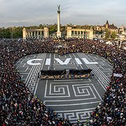Manifestation i Budapest i april 2017.