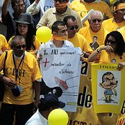 En av många demonstrationer mot det våld som drabbar journalister i Honduras. Sedan 2001 har 75 journalister och skribenter blivit mördade i landet och i de allra flesta fall har mördarna gått fria.